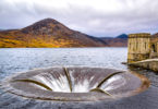 Overflow drain in the Silent Valley Reservoir. The reservoir is in the Mourne Mountains of Northern Ireland
